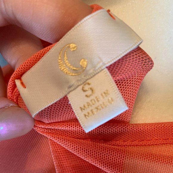 SHEER PINK KNEE LENGTH LINED DRESS SIZE SMALL - Picture 6 of 7